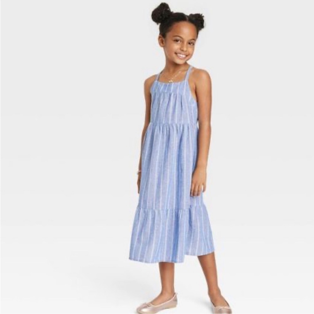 Cat & Jack Girl’s Blue and White Striped Sundress